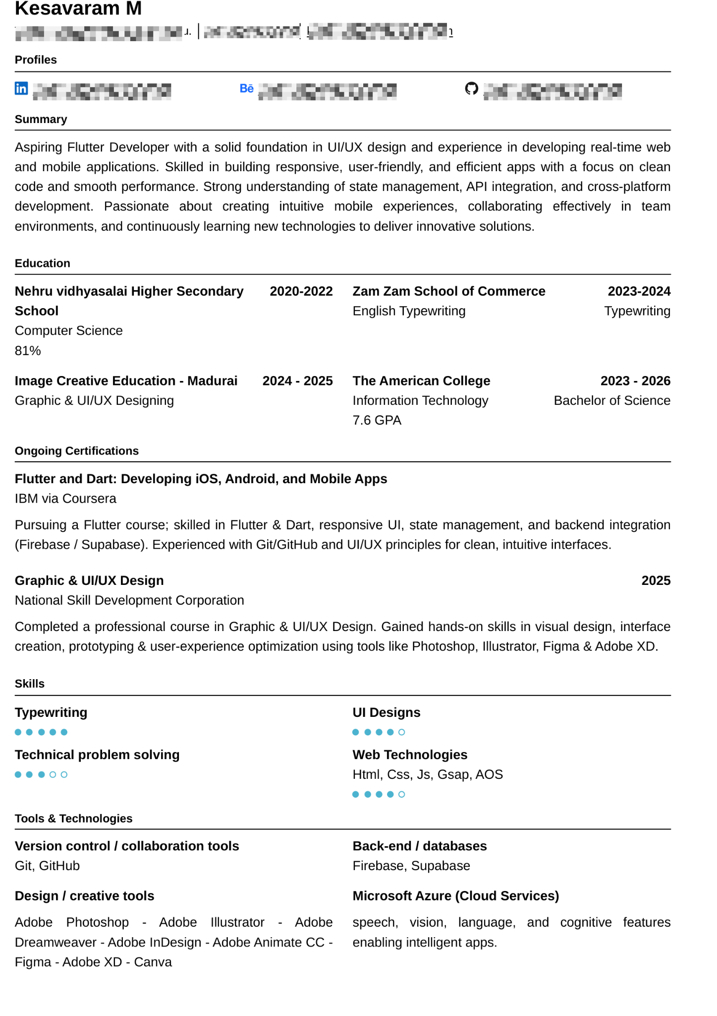 Example of a poorly formatted resume